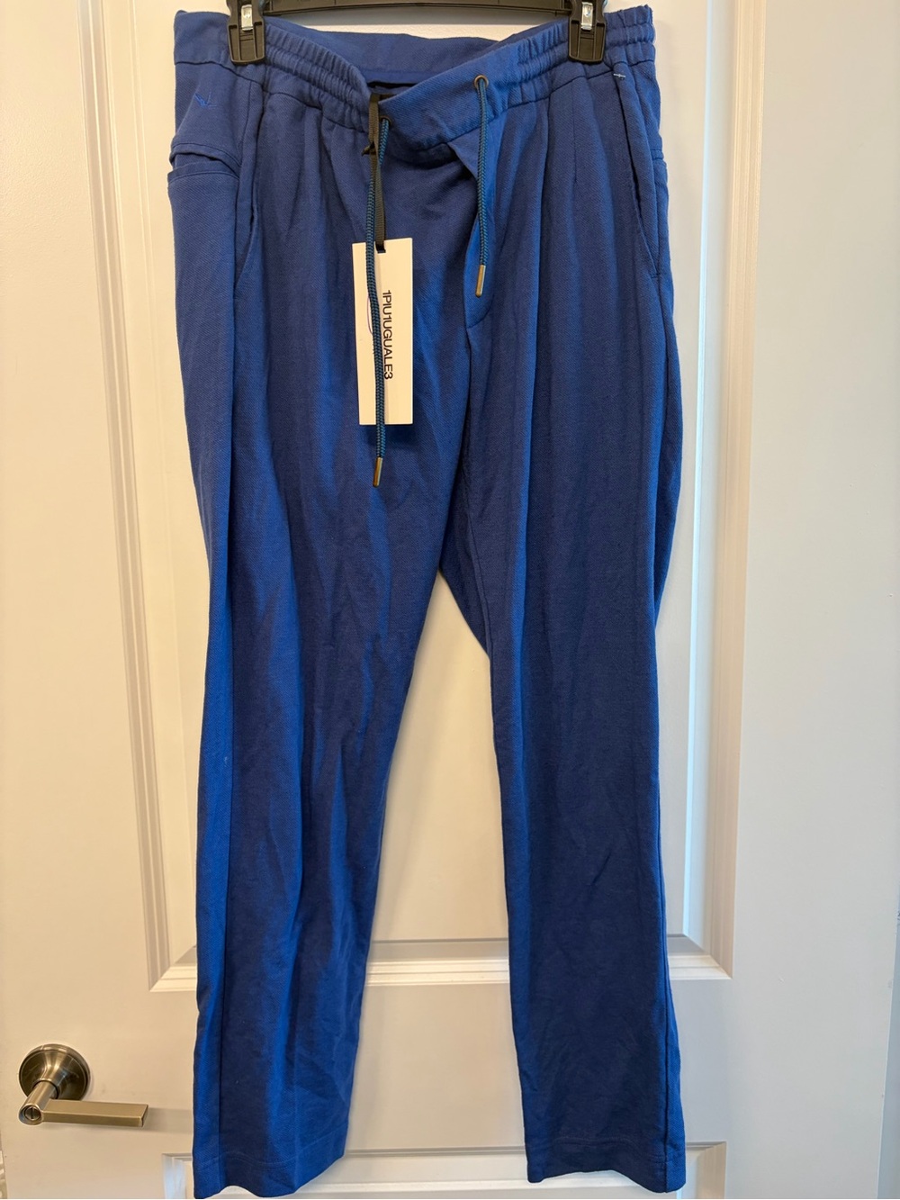 1PIU1UGUALE3 RELAX Pants Blue Sweats Loungewear Imported New With Tags USA Med